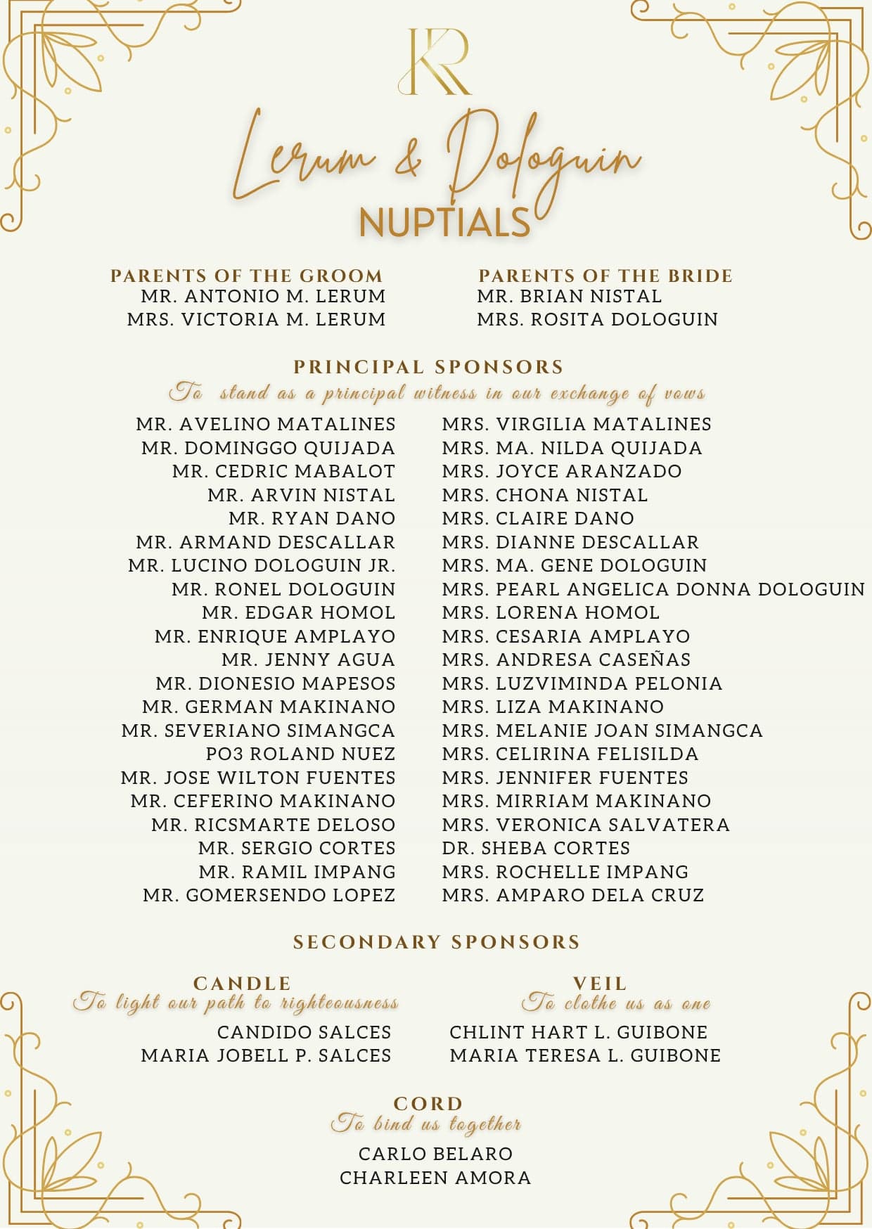 Wedding entourage page 1
