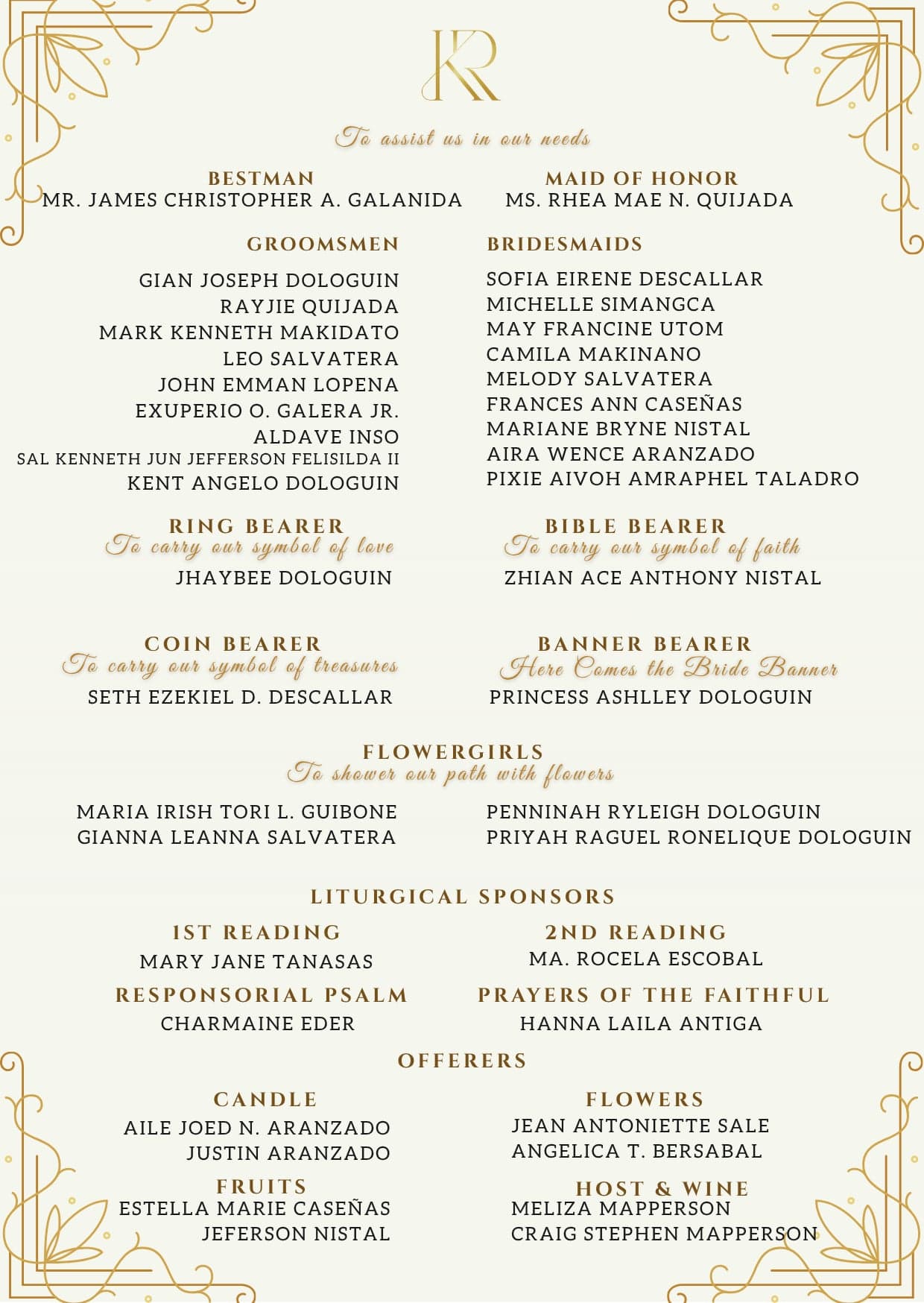 Wedding entourage page 2